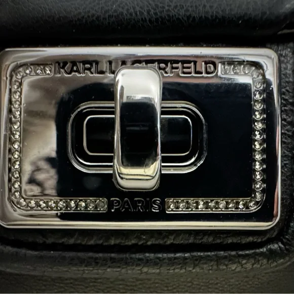 Y2K Karl Lagerfeld Black Chevron Chain Shoulder Bag ❌60% OFF SALE❌ make offer - Picture 12 of 13